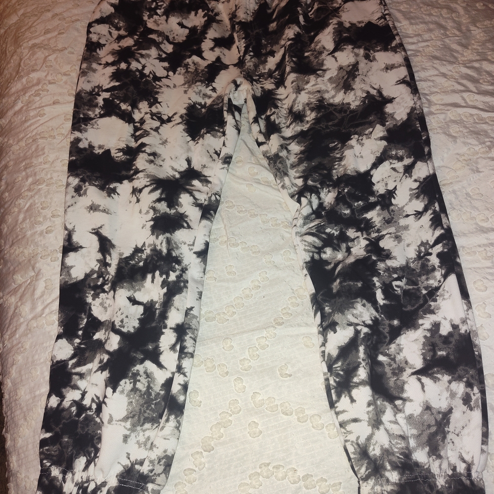 No Boundaries Black and White Tie-Dye Joggers